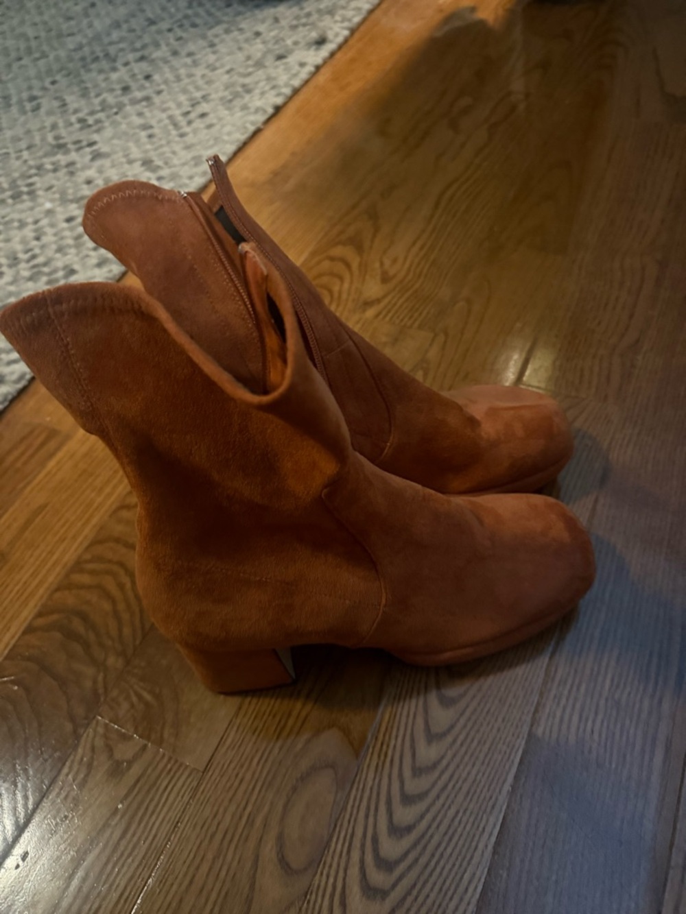 Free People Suede Ankle Boots in Rust
